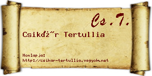 Csikár Tertullia névjegykártya